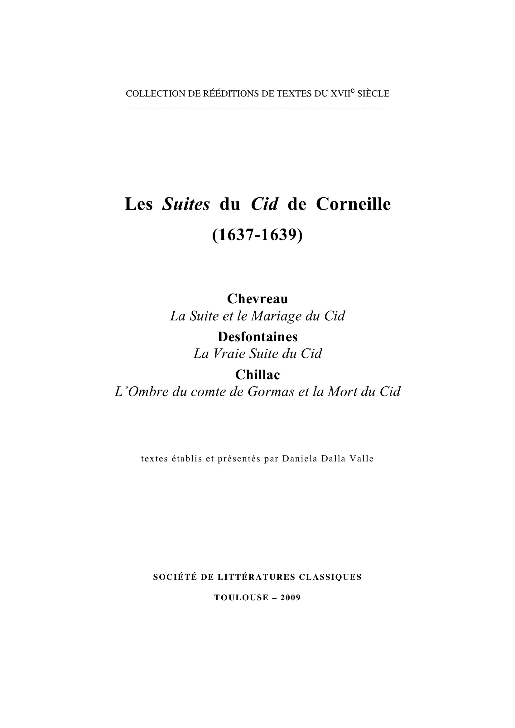 SUITES DU CID (LES)