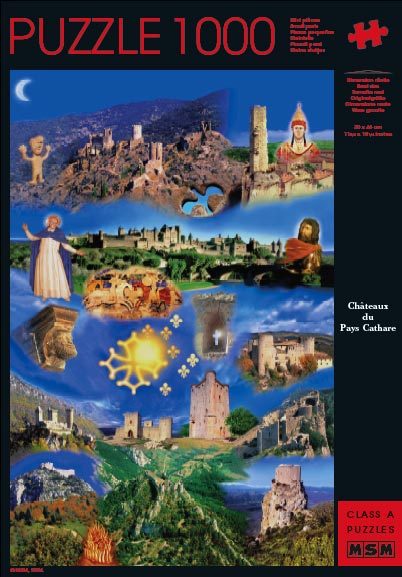 PUZZLE 1000 PIECES CHATEAUX DU PAYS CATHARE 30X46 CM