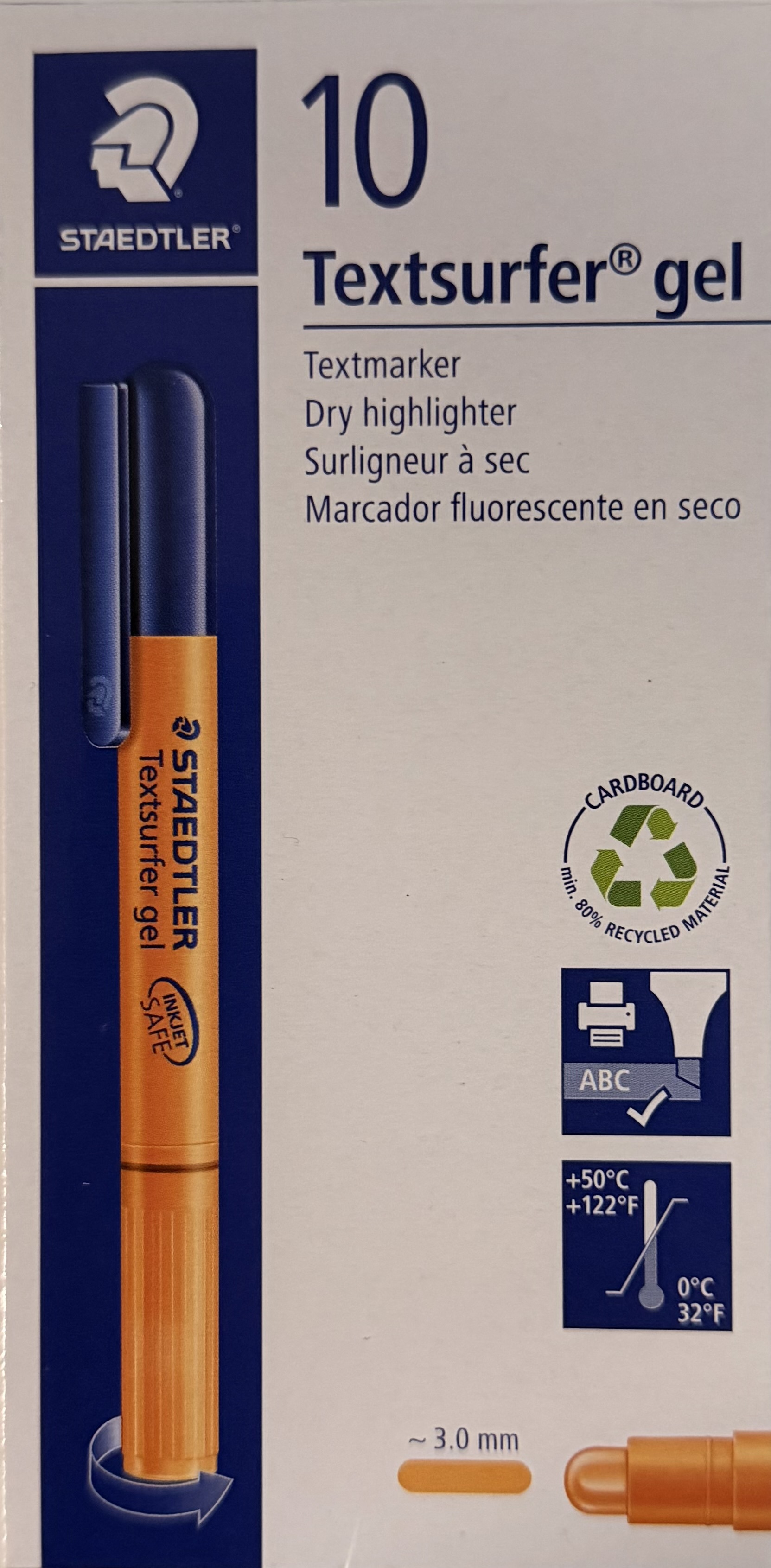 Lot de 10 Surligneur orange Staedtler Textsurfer gel pour Bible