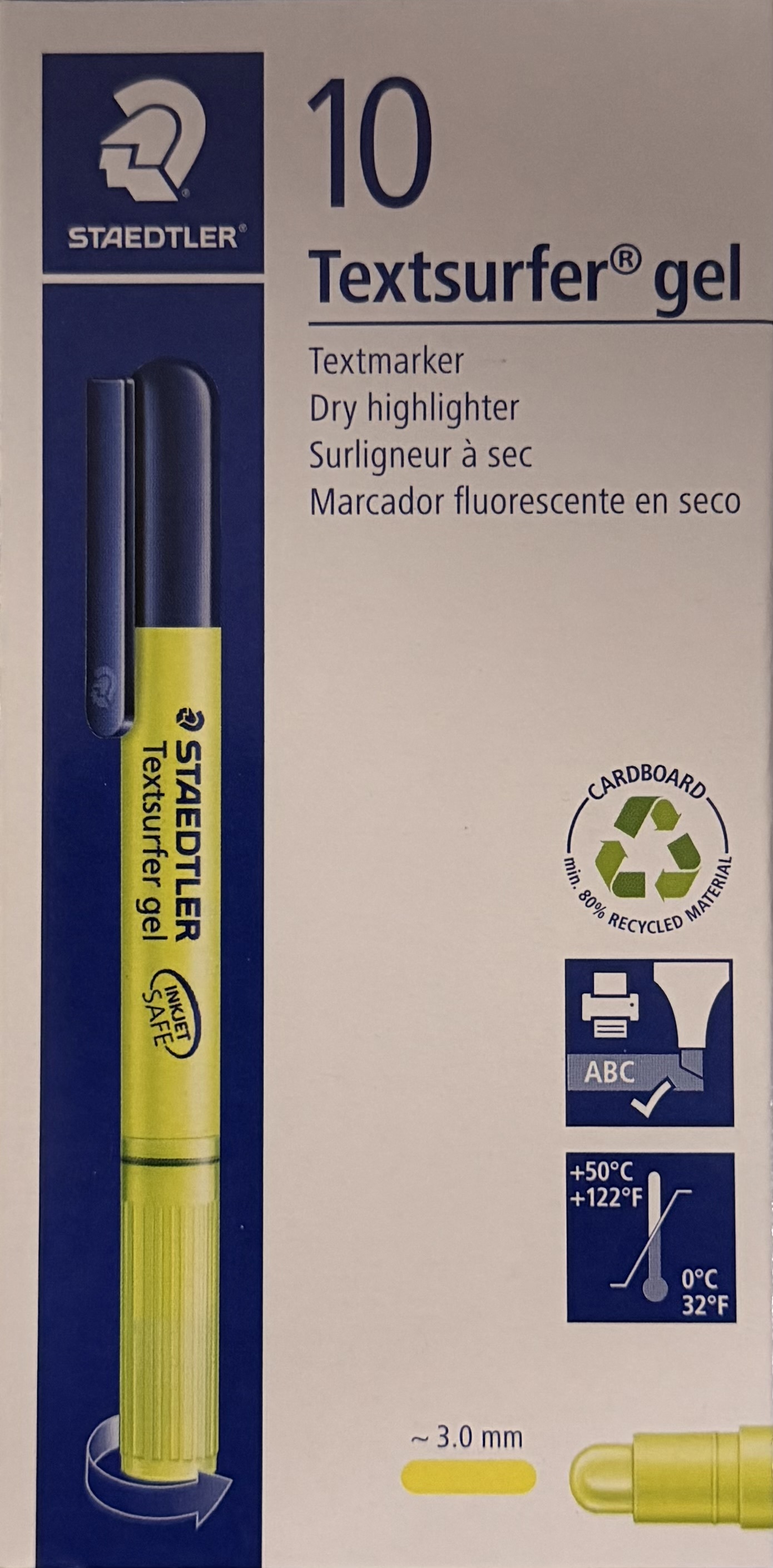 Lot de 10 Surligneur jaune Staedtler Textsurfer gel pour Bible
