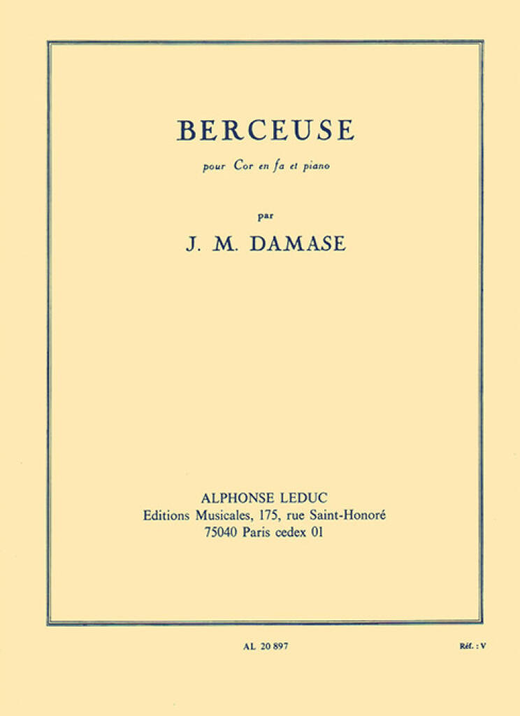 JEAN-MICHEL DAMASE : BERCEUSE - POUR COR EN FA ET PIANO