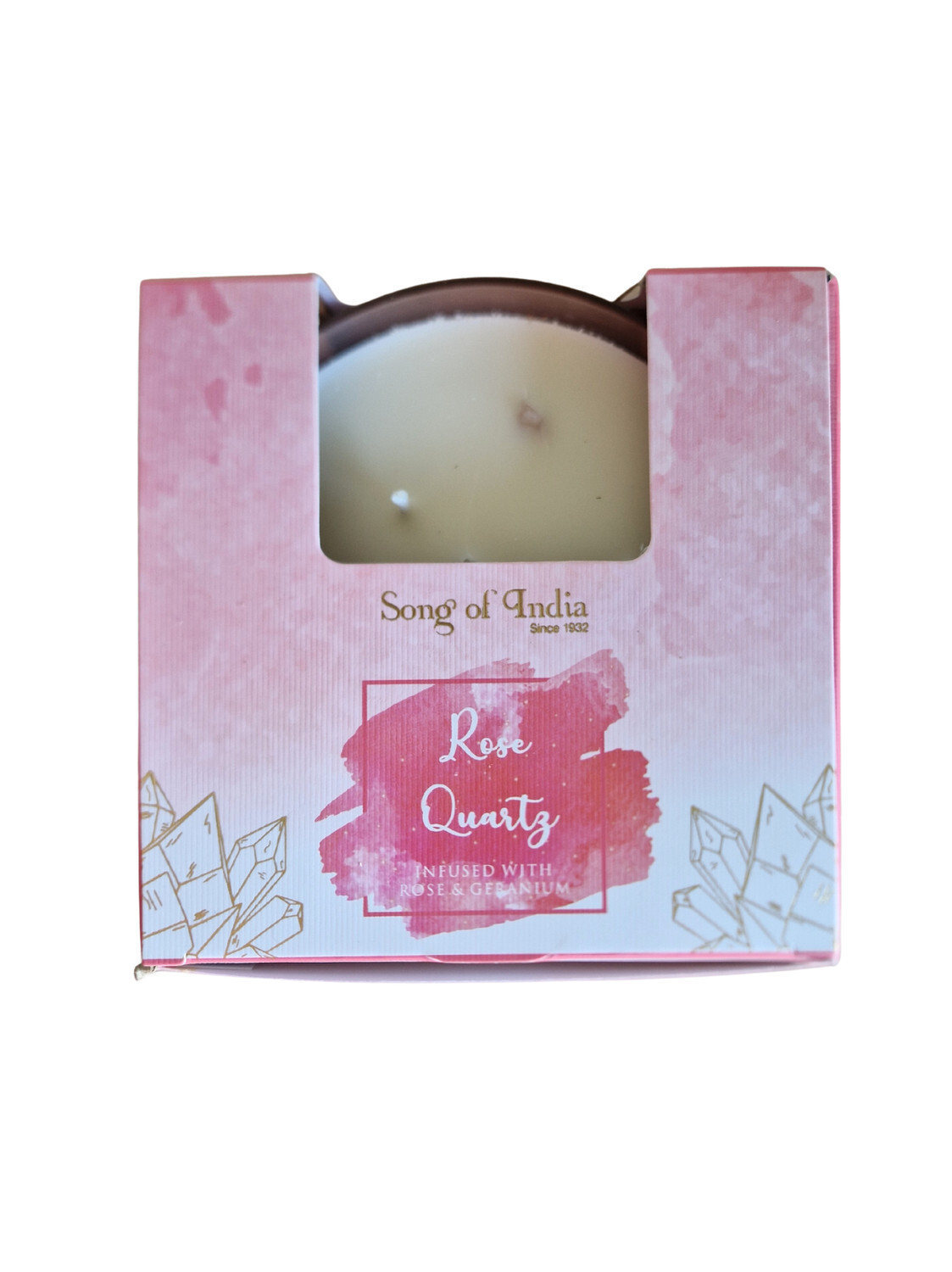 Bougie parfumée Pierres de Guérison Quartz rose 200 g - 3 mèches