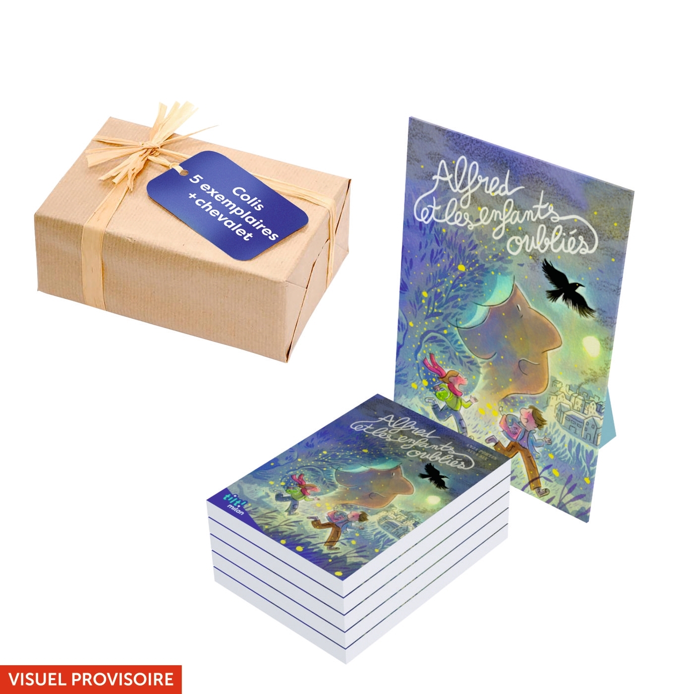 Colis 5 ex Alfred et les enfants oubliés + chevalet déco MIL 2023