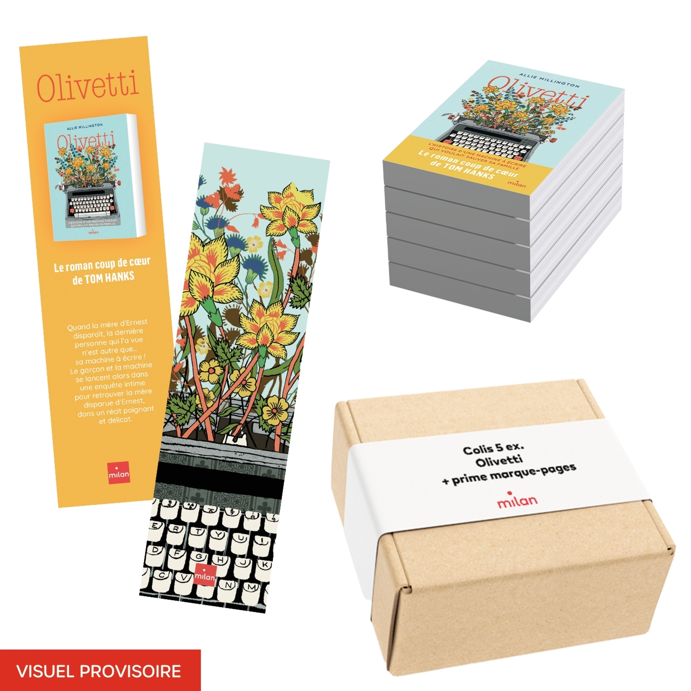 Colis 5 ex. + lot de 20 marque-pages Olivetti MILAN 2025