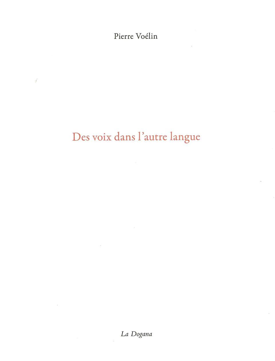 Des voix dans l'autre langue