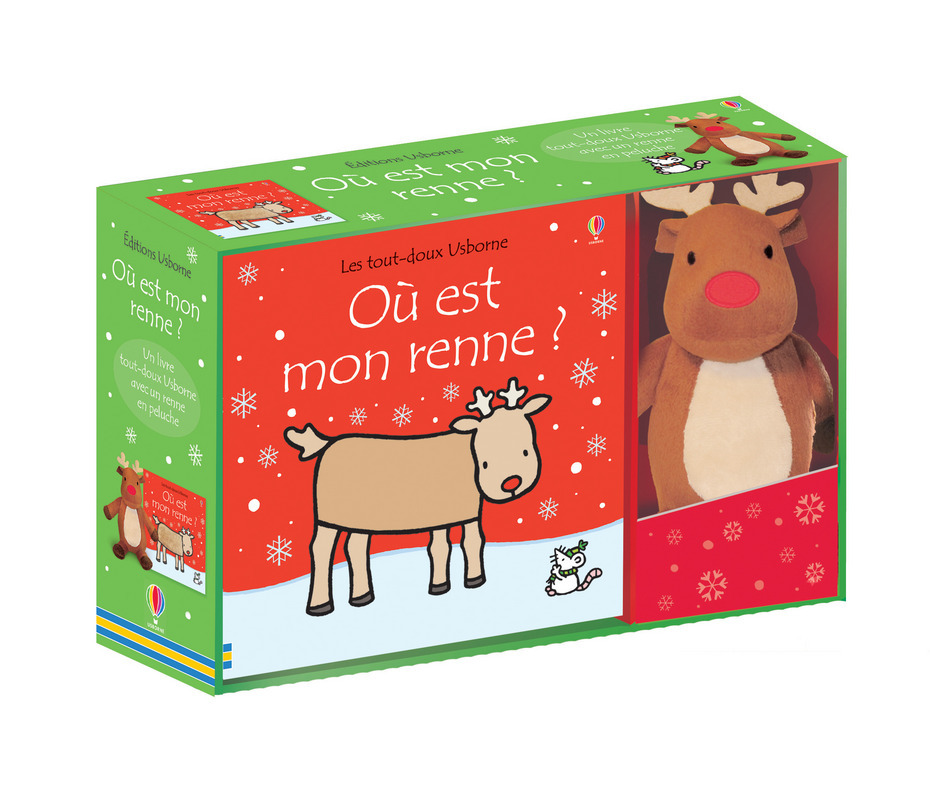 Coffret Où est mon renne ? (Livre et peluche) - Les tout-doux Usborne