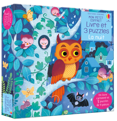 La nuit - Mon petit coffret Livre et 3 puzzles