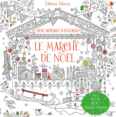 Le marché de Noël - Livre dépliant à colorier
