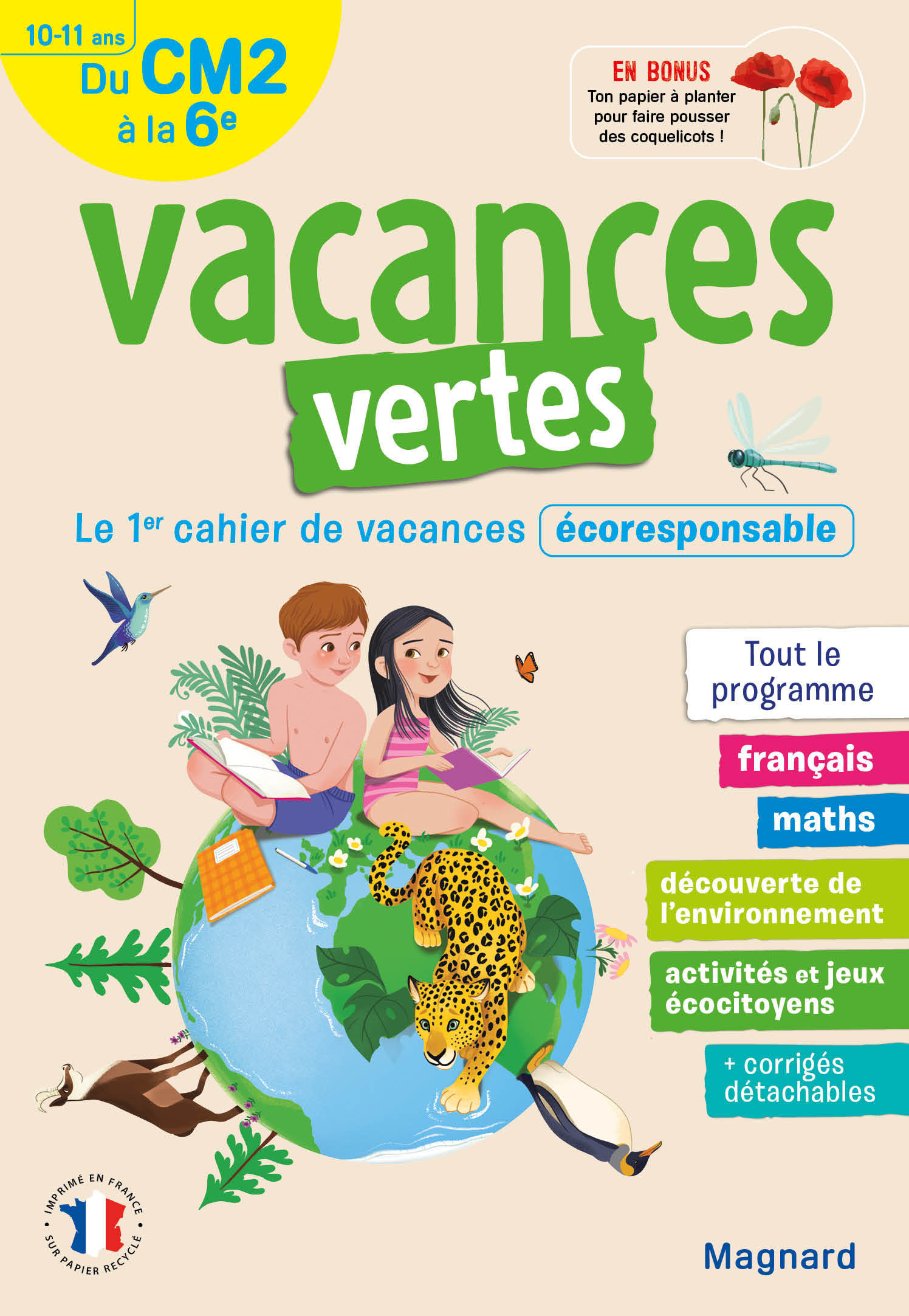 Cahier de vacances 2025, du CM2 vers la 6e 10-11 ans - Vacances vertes