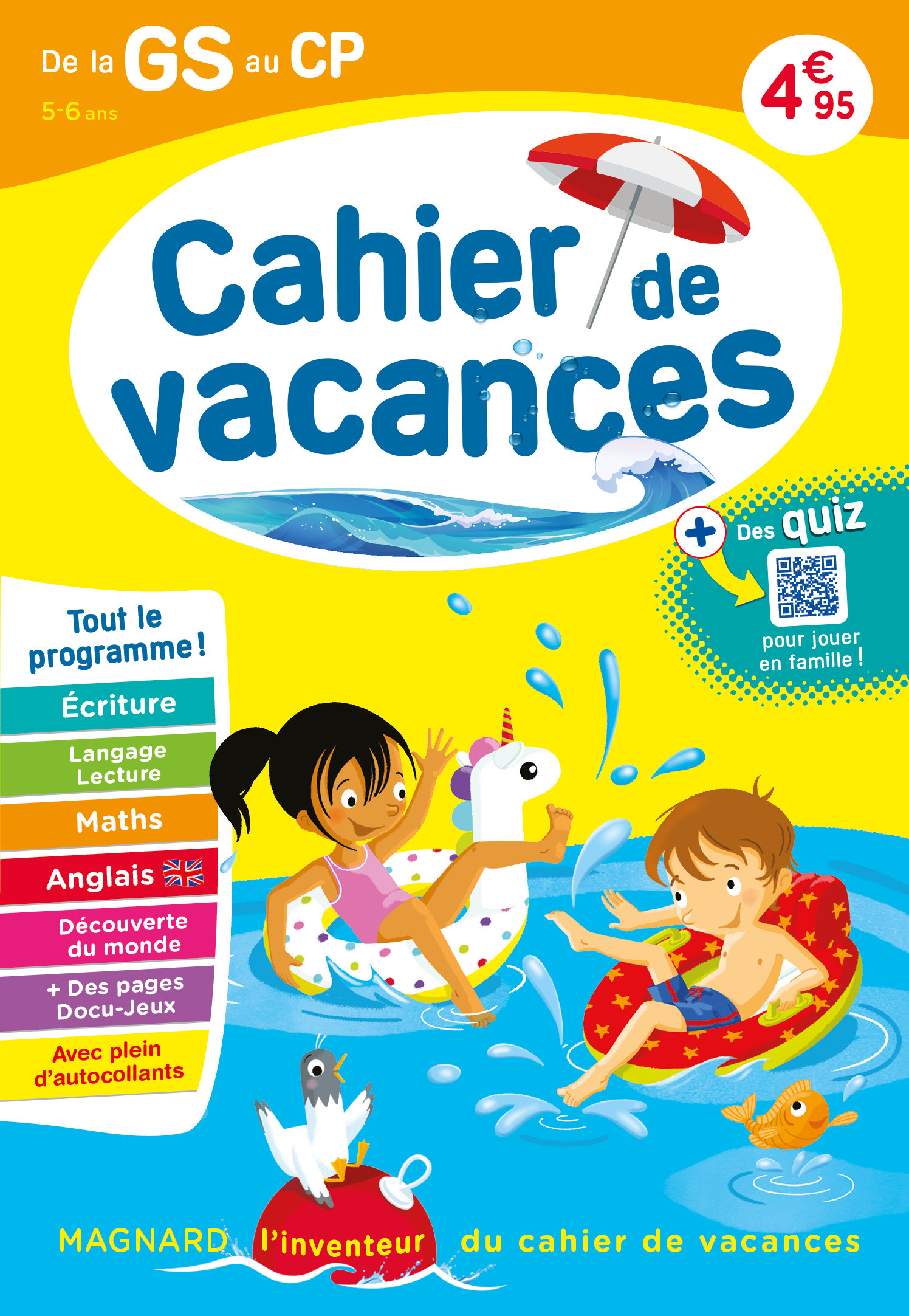 Cahier de vacances 2025, de la GS vers le CP 5-6 ans