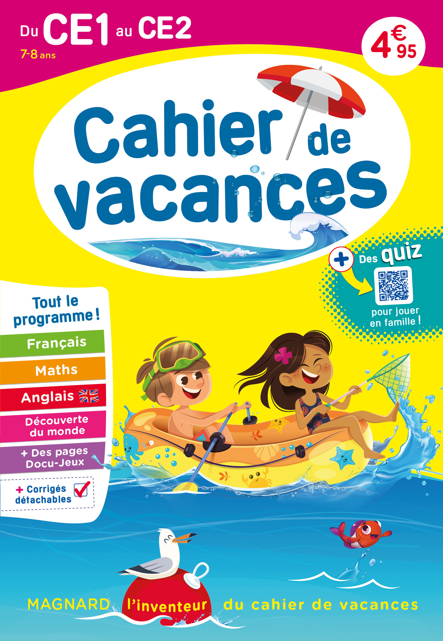Cahier de vacances 2025, du CE1 vers le CE2 7-8 ans