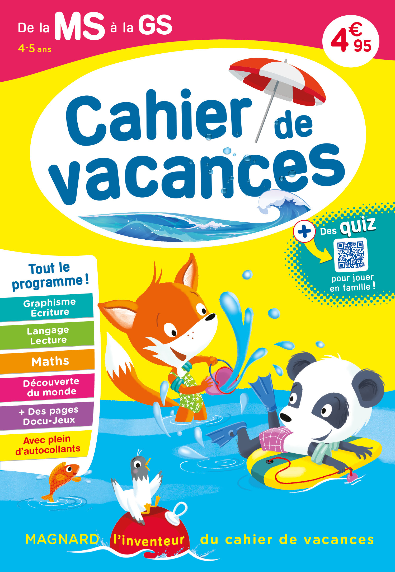 Cahier de vacances 2025, de la MS vers la GS 4-5 ans