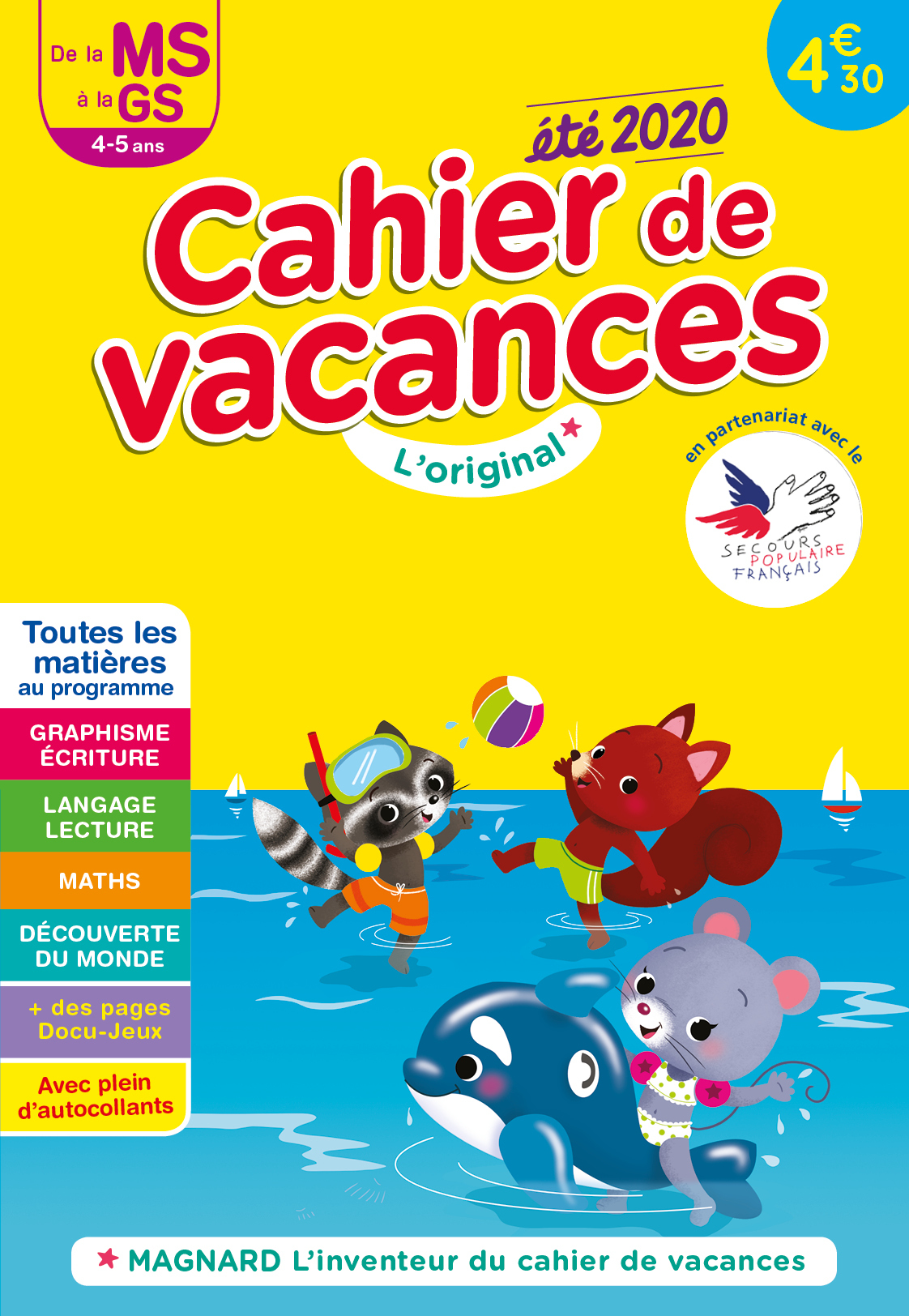 Cahier de vacances 2020, de la MS vers la GS 4-5 ans