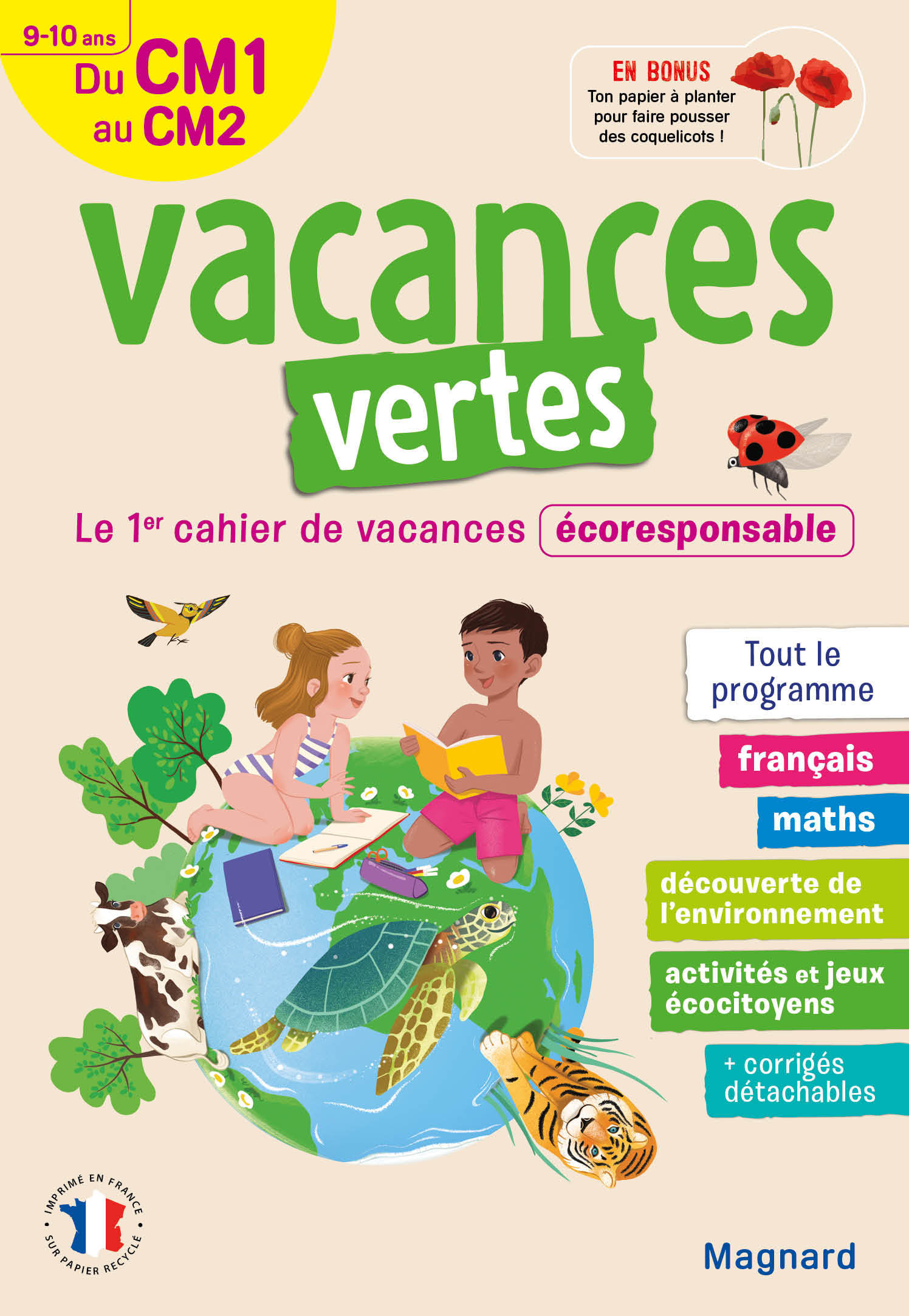 Cahier de vacances 2025, du CM1 vers le CM2 9-10 ans - Vacances vertes
