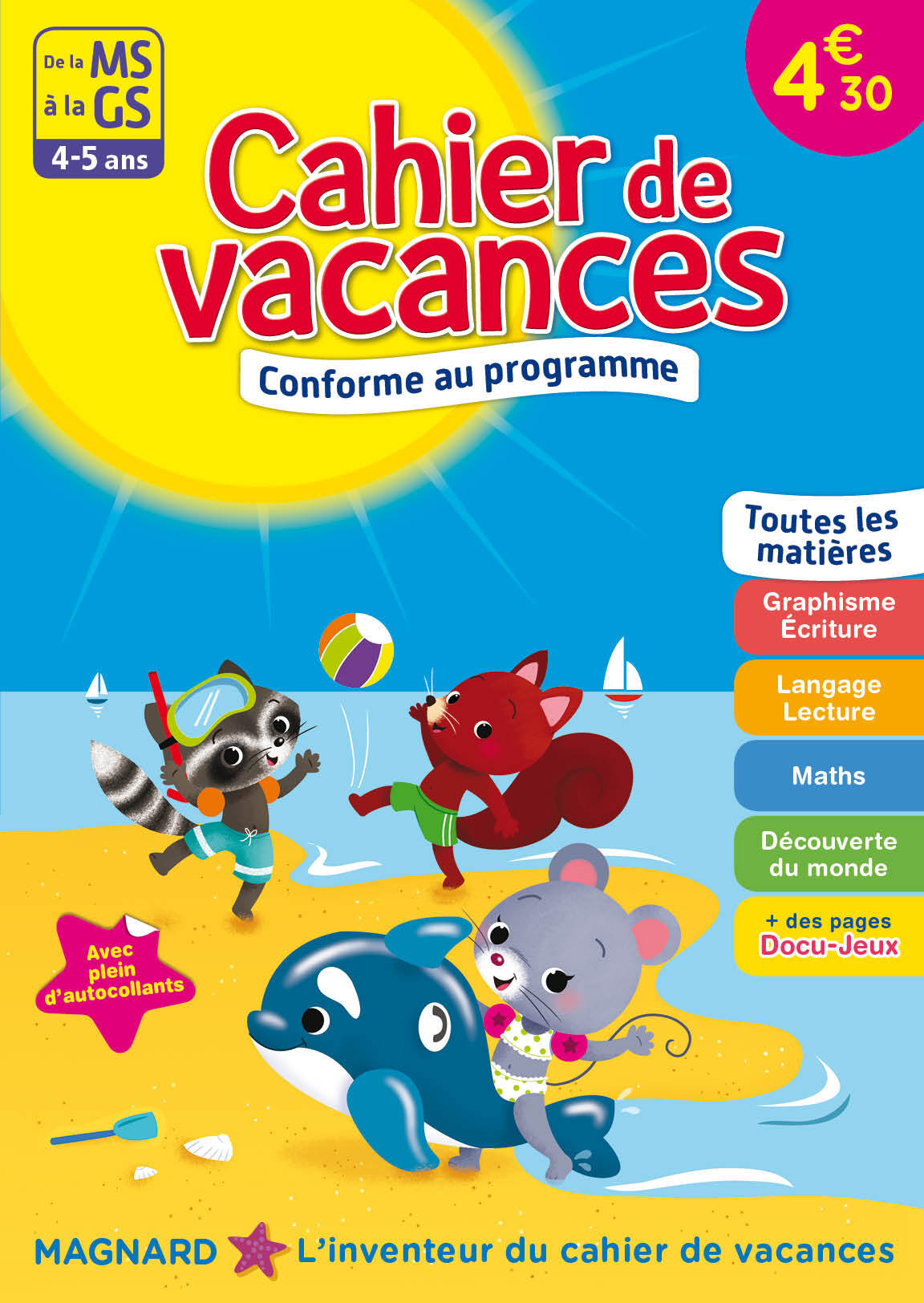 Cahier de vacances, de la MS à la GS, éd. 2017