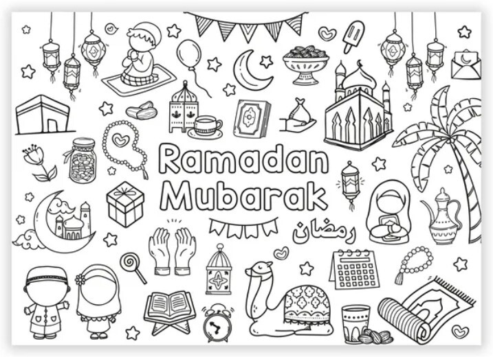 LE GRAND POSTER à COLORIER RAMADAN
