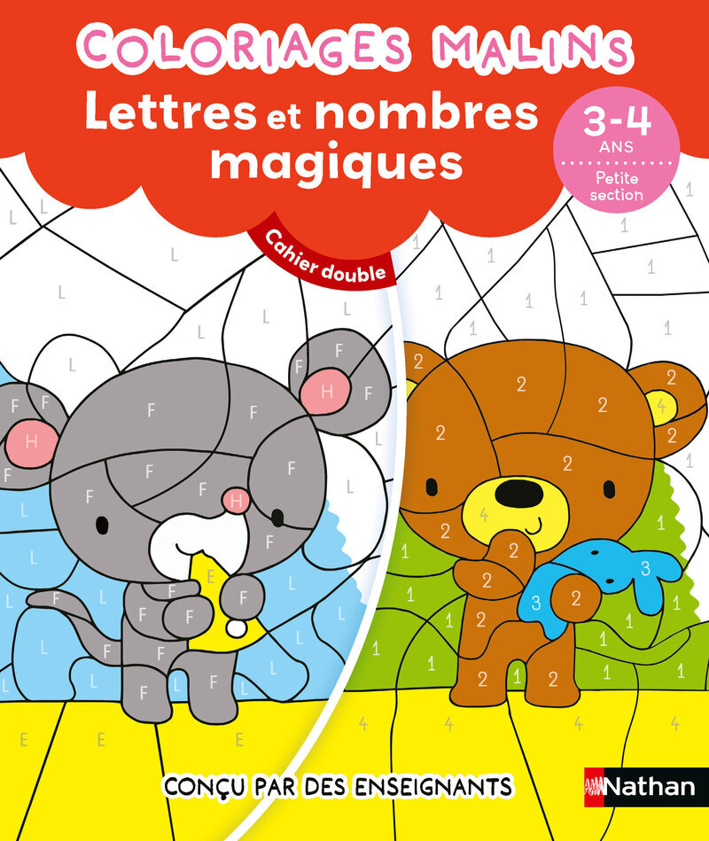 Coloriages malins Duo Lettres et nombres magiques PS