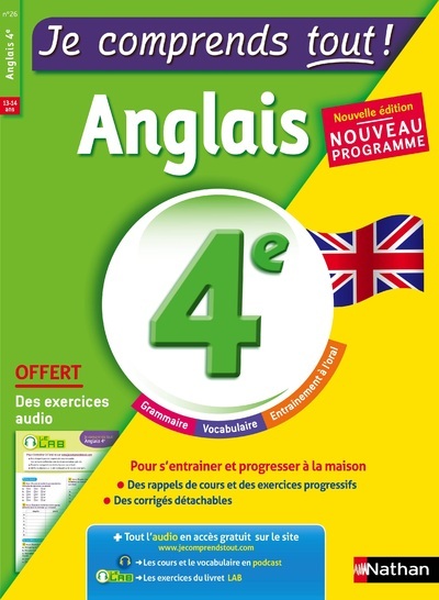 Je comprends tout ! Anglais 4E