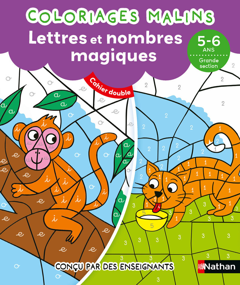 Coloriages malins Duo Lettres et nombres magiques GS