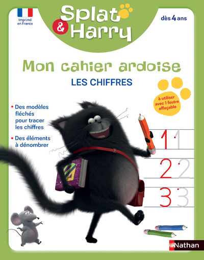 Splat & Harry - Mon cahier ardoise : Les chiffres (dès 4 ans)
