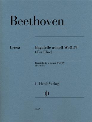 LUDWIG VAN BEETHOVEN : LETTRE A ELISE FUR ELISE BAGATELLE A-MOLL WOO 59
