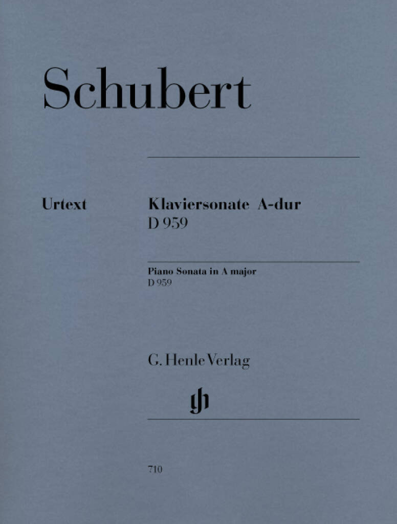 FRANZ SCHUBERT : SONATE POUR PIANO EN LA MAJEUR D 959
