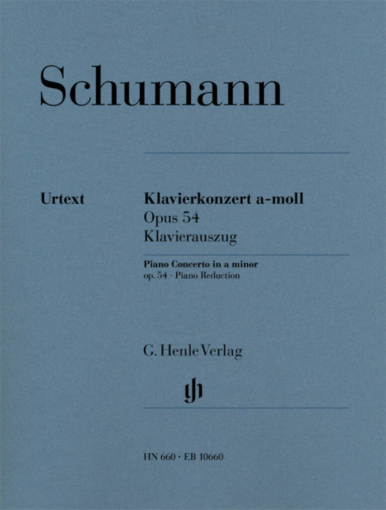 ROBERT SCHUMANN : CONCERTO POUR PIANO EN LA MINEUR OP. 54 - AVEC DOIGTES - REDUCTION POUR PIANO