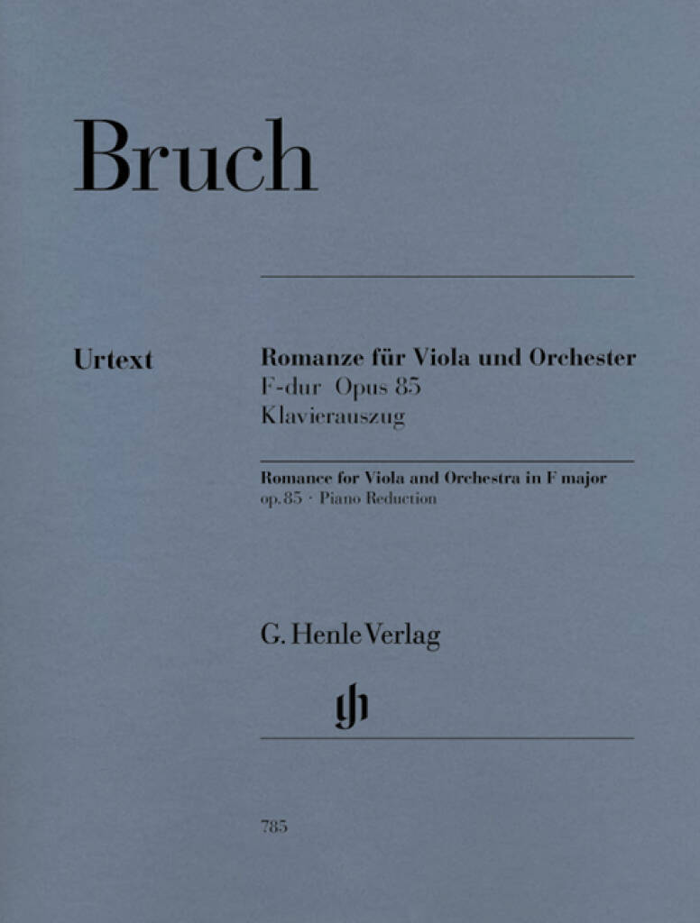 MAX BRUCH :  ROMANCE EN FA MAJEUR OP. 85 POUR ALTO ET ORCHESTRE - ALTO ET PIANO