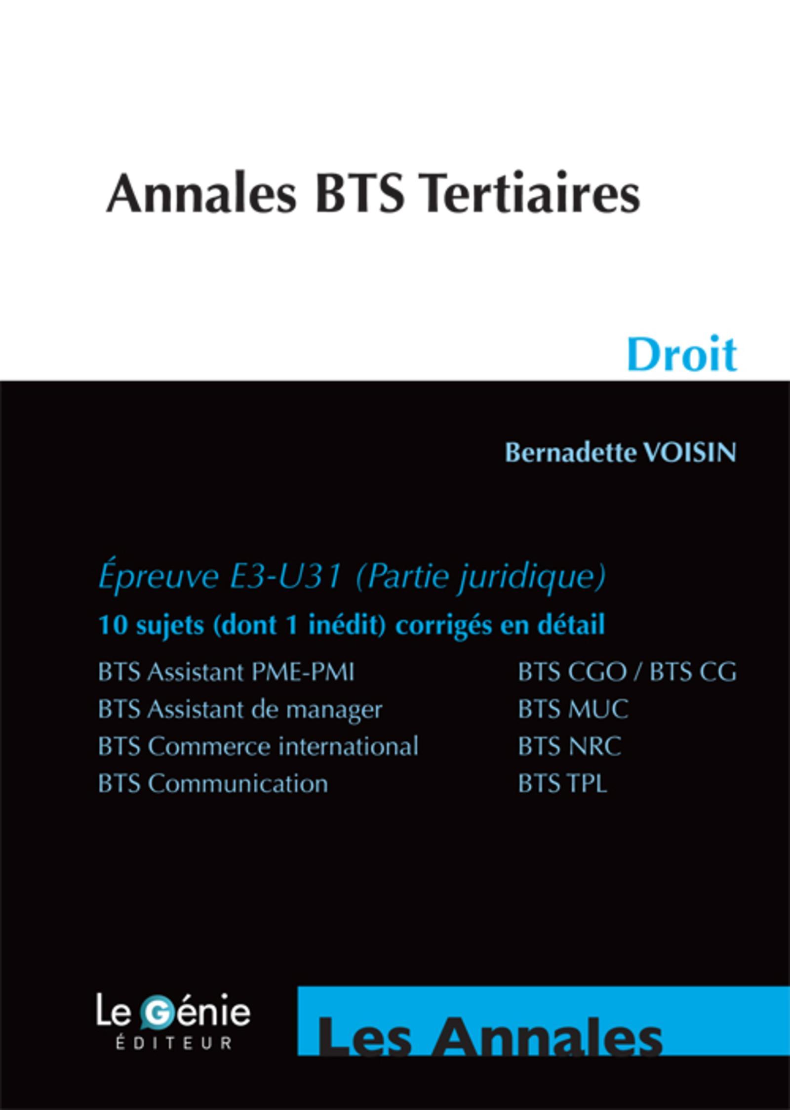 ANNALES BTS TERTIAIRES DROIT