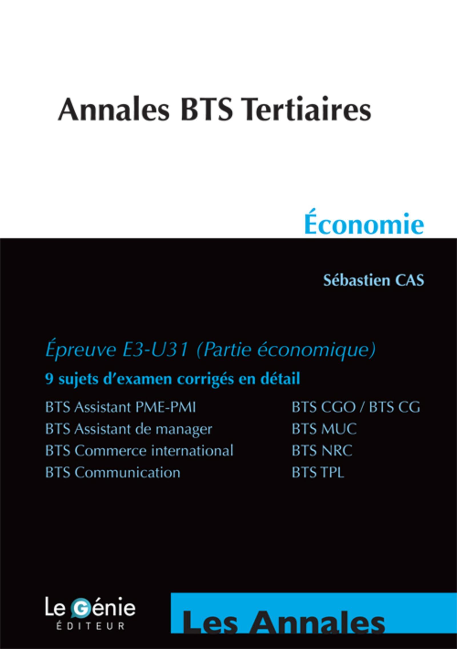 ANNALES BTS TERTIAIRES ECONOMIE