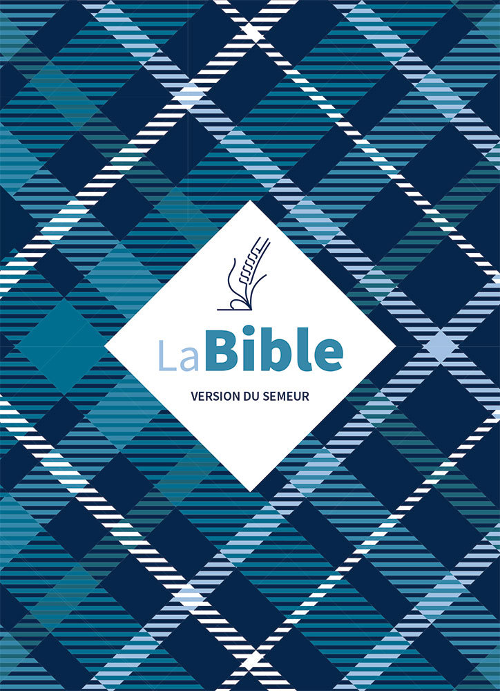 Bible du Semeur 2015, textile souple, tissu carreaux, avec tranche blanche
