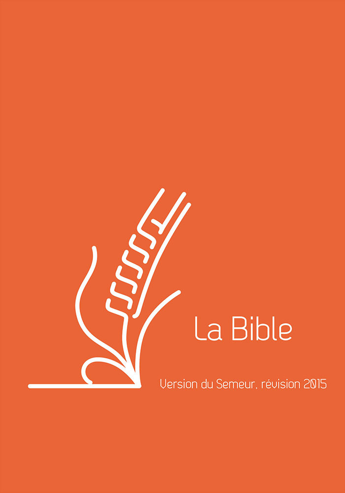 Bible du Semeur 2015, lin orange, avec tranche blanche