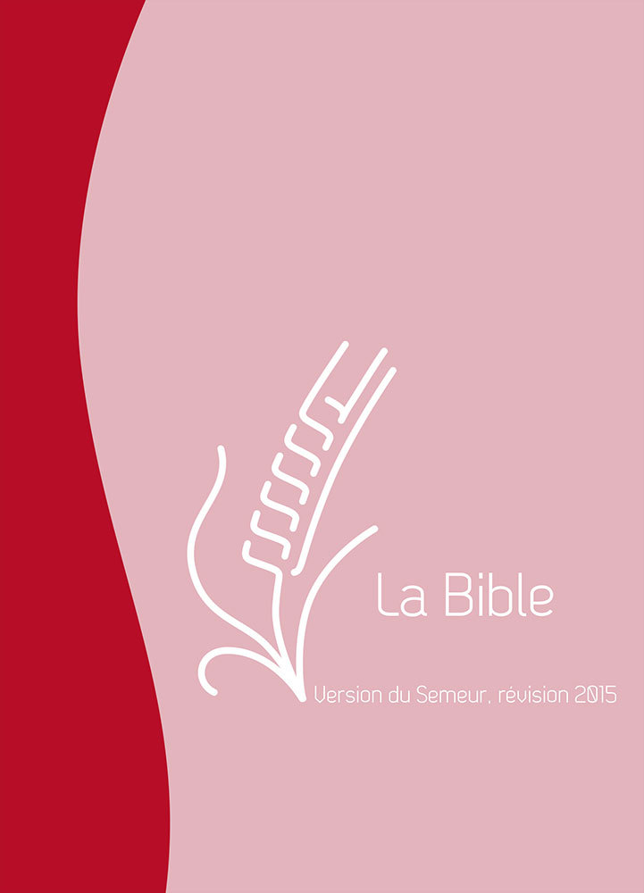 Bible du Semeur 2015, rouge et rose, avec tranche blanche