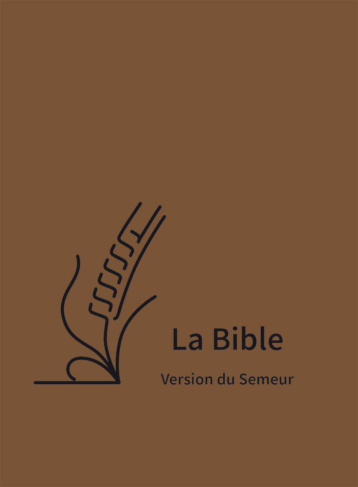 Bible du Semeur 2015, textile souple, marron, avec tranche blanche