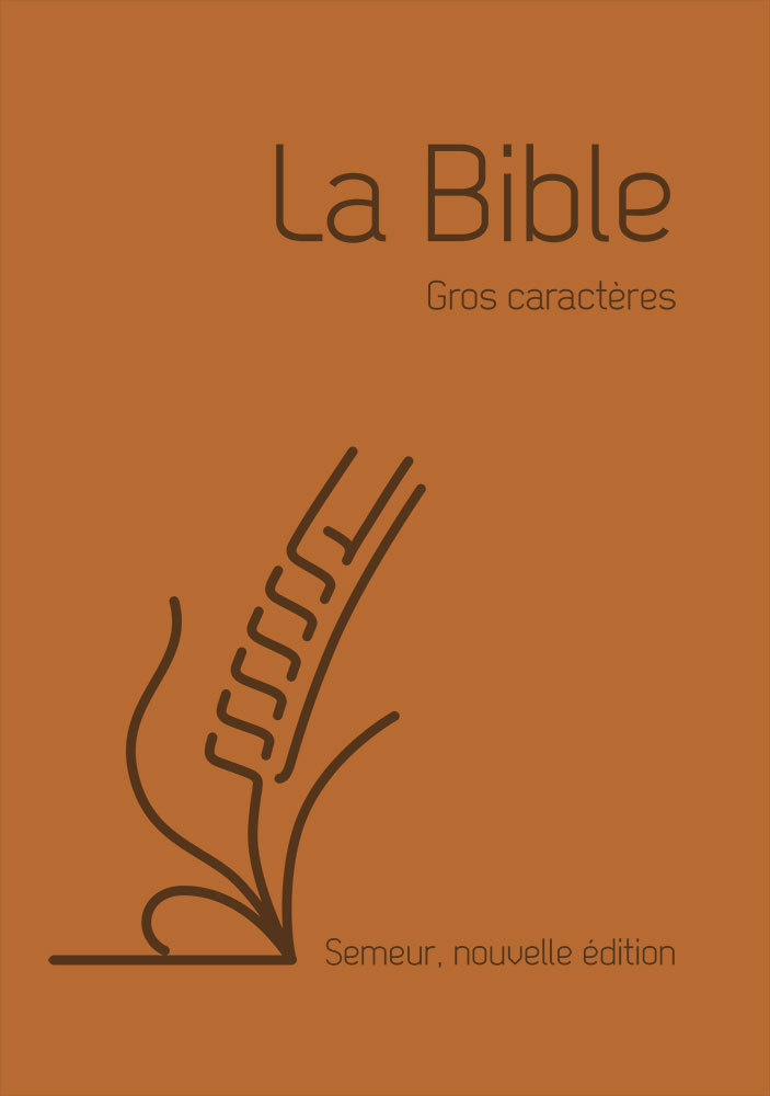 La Bible Version Semeur 2015 avec gros caractères - Couverture souple marron, tranche blanche