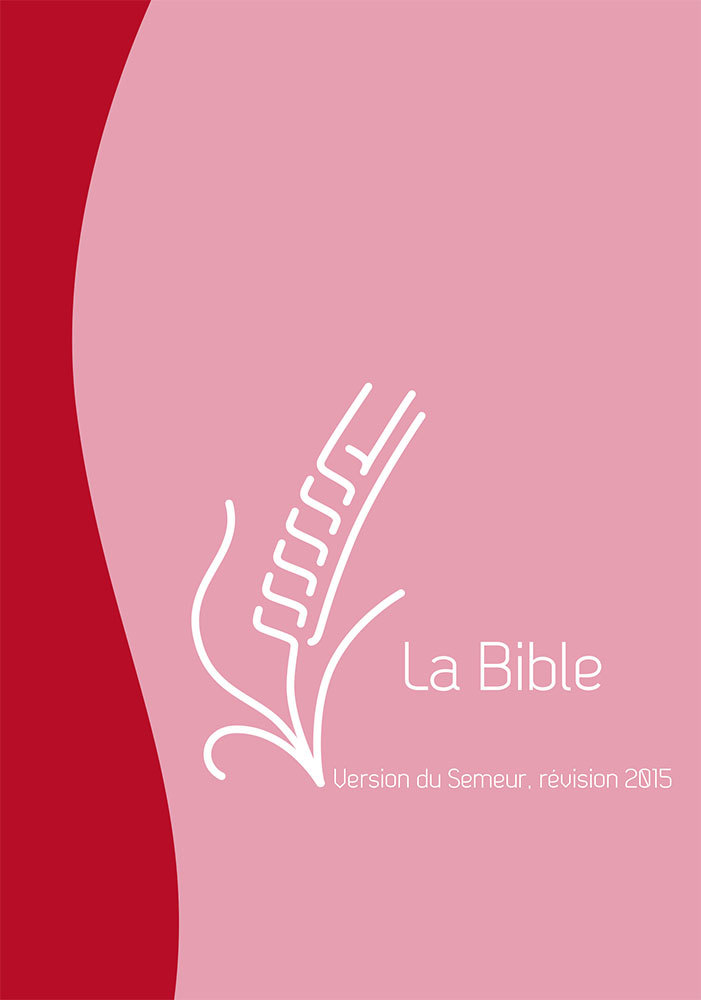 Bible du Semeur 2015, rouge et rose avec zip
