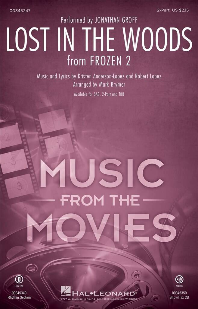 KRISTEN ANDERSON-LOPEZ : LOST IN THE WOODS FROM FROZEN 2 - 2-PART CHOIR - (PAR 5 EXEMPLAIRES MINIMUM
