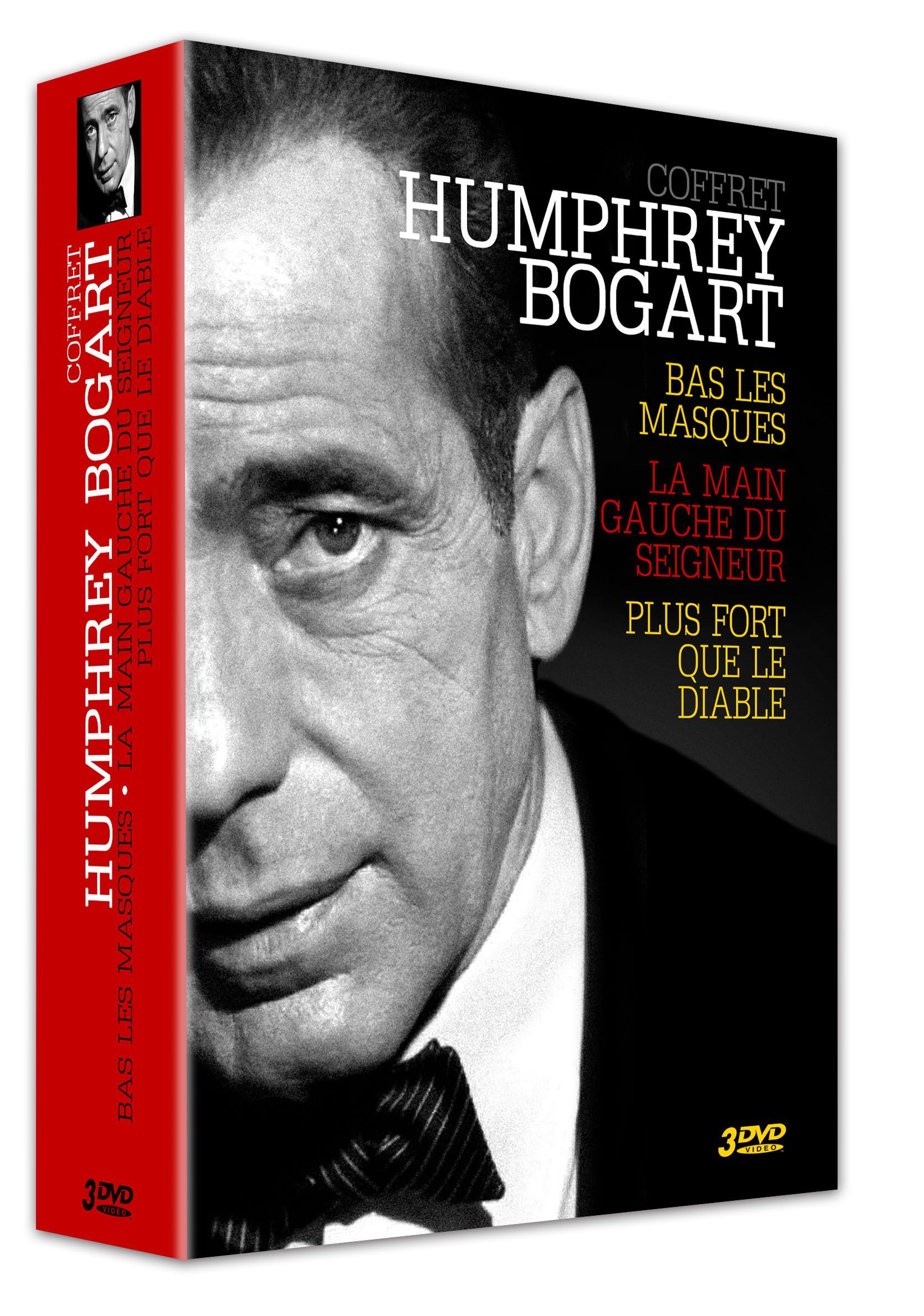 HUMPHREY BOGART - COFFRET : BAS LES MASQUES + LA MAIN GAUCHE DU SEIGNEUR + PLUS FORT QUE LE DIABLE