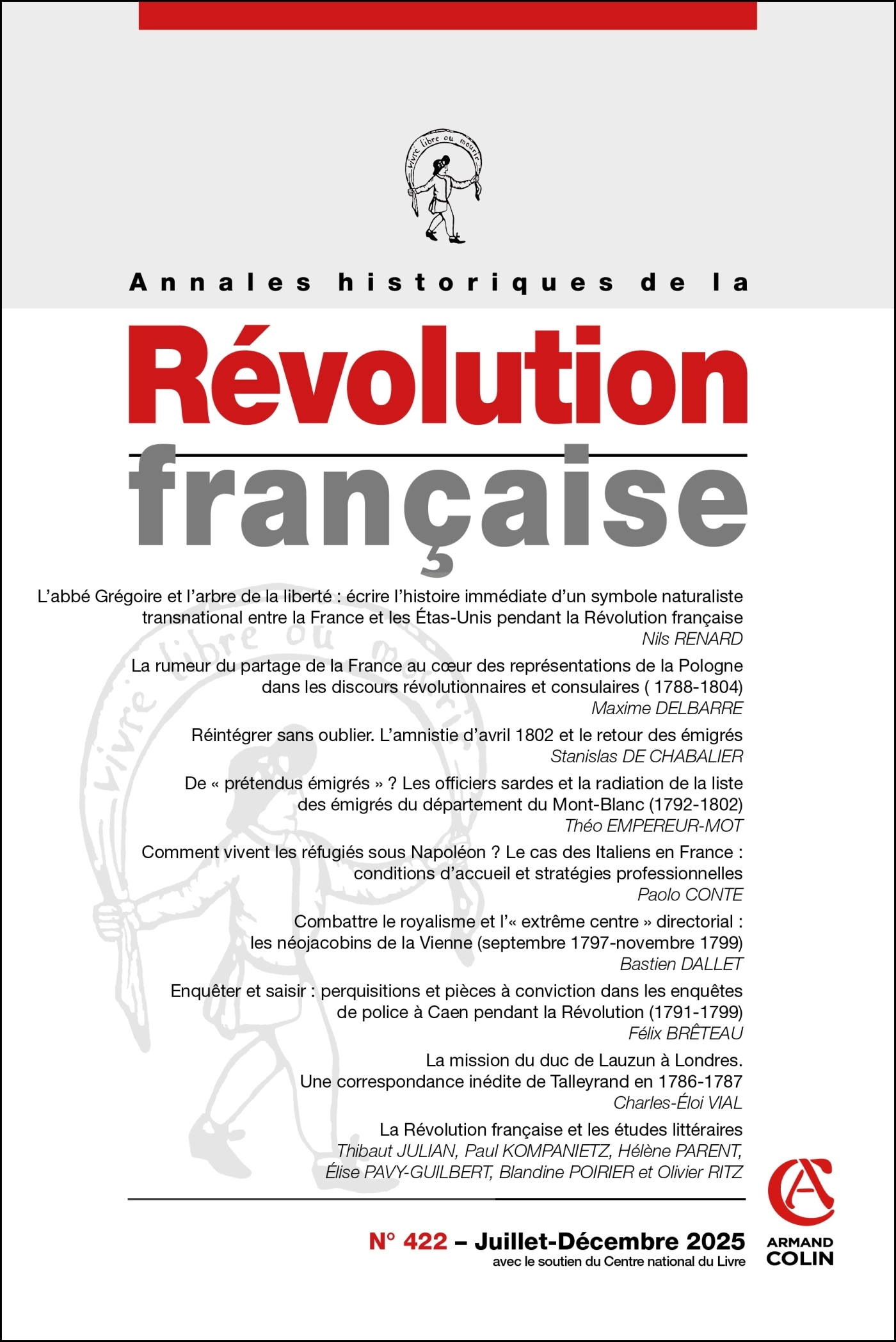 Annales historiques de la Révolution française Nº422 4/2025