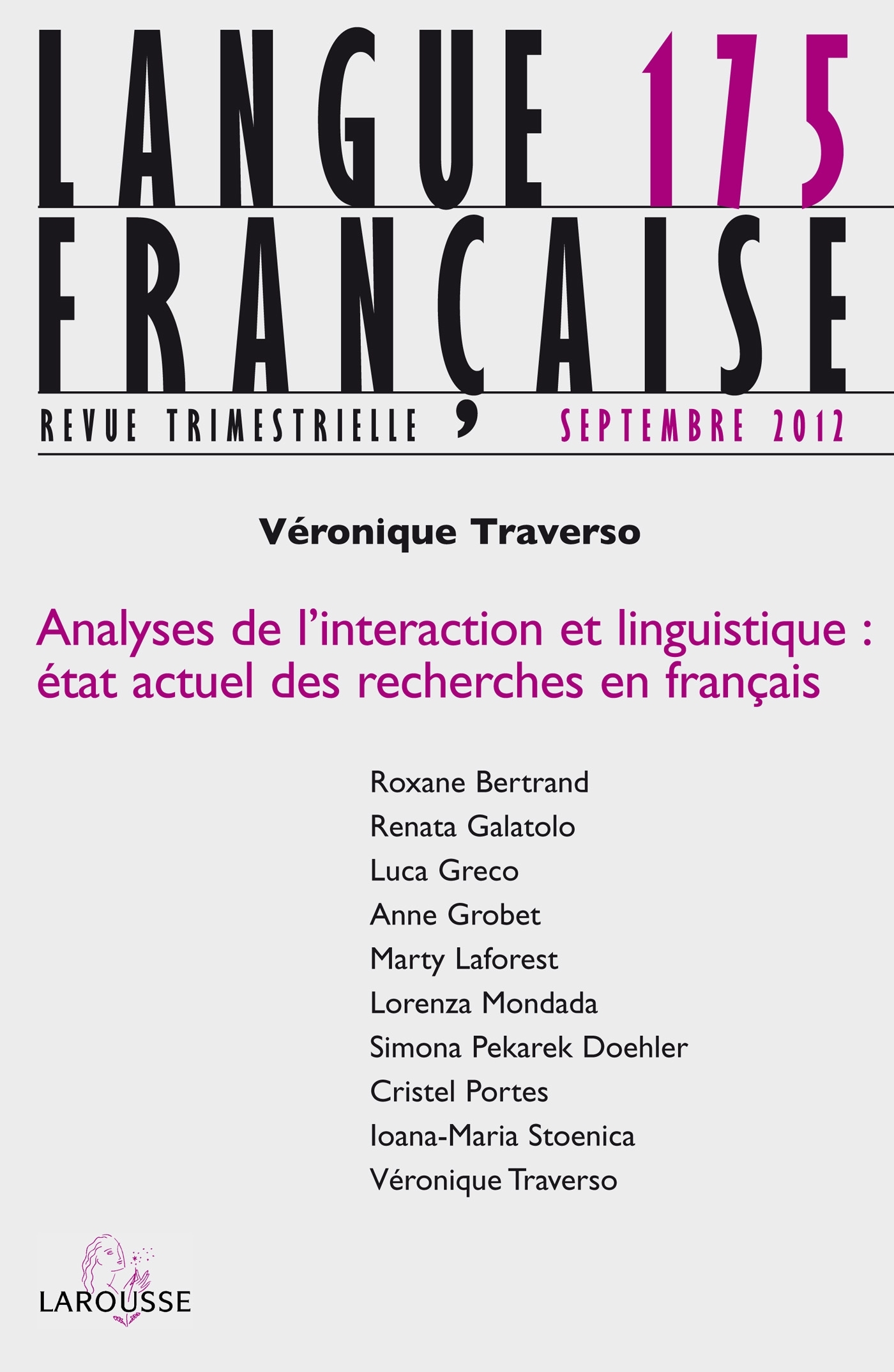 Langue française n° 175 (3/2012) Comment écrire une grammaire française ?