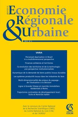 Revue d'économie régionale & urbaine (2/2010) Varia