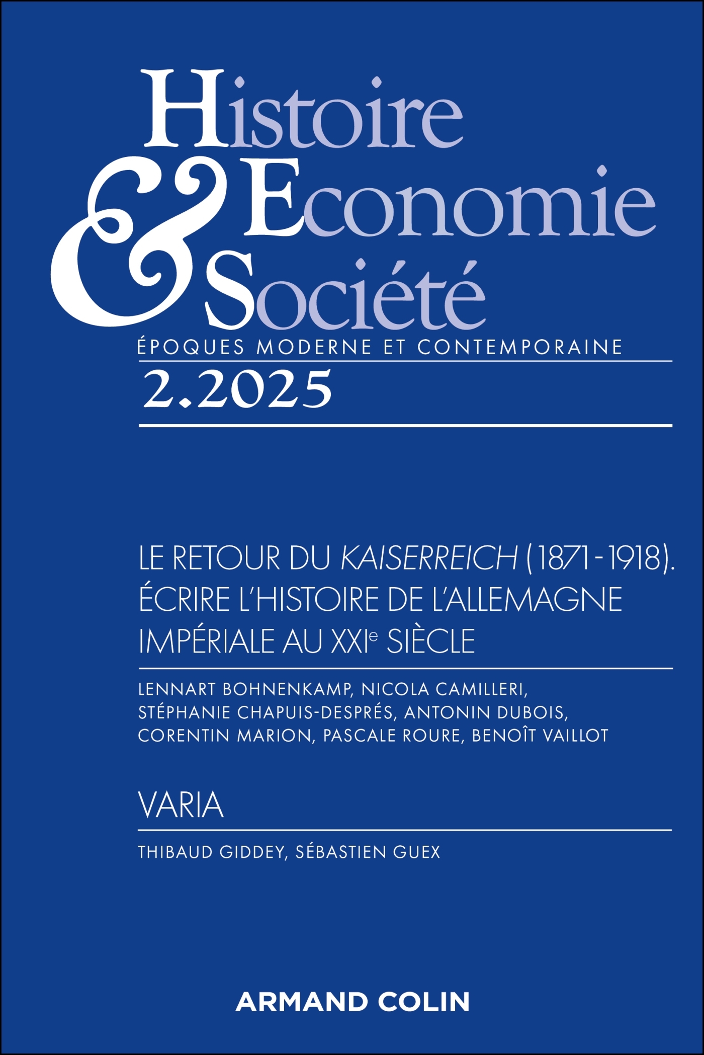 Histoire, Économie et Société 2/2025