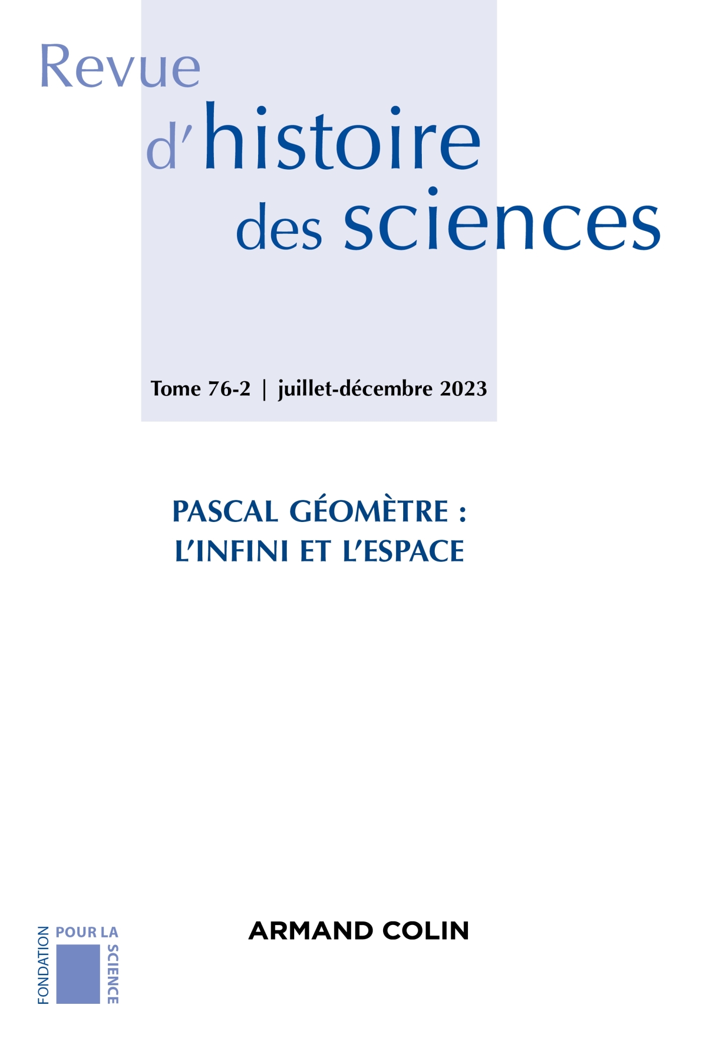 Revue d'histoire des sciences 2/2023