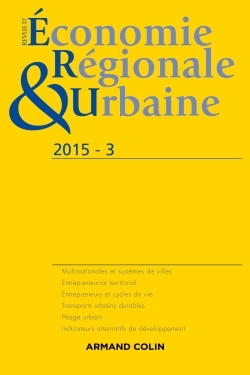 Revue d'économie régionale et urbaine n° 3/2015 Varia