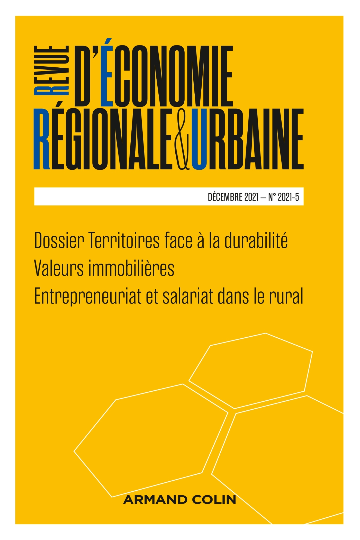 Revue d'économie régionale et urbaine Nº5/2021 Varia