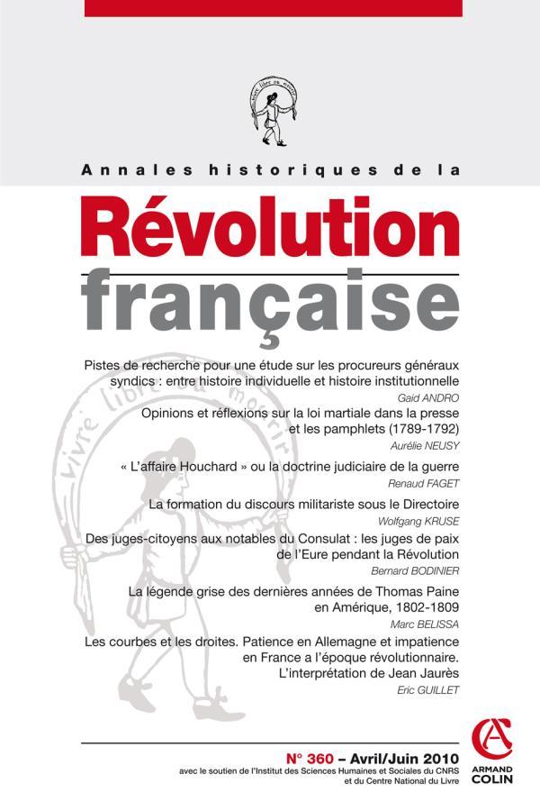 Annales historiques de la Révolution française n° 360 (2/2010)