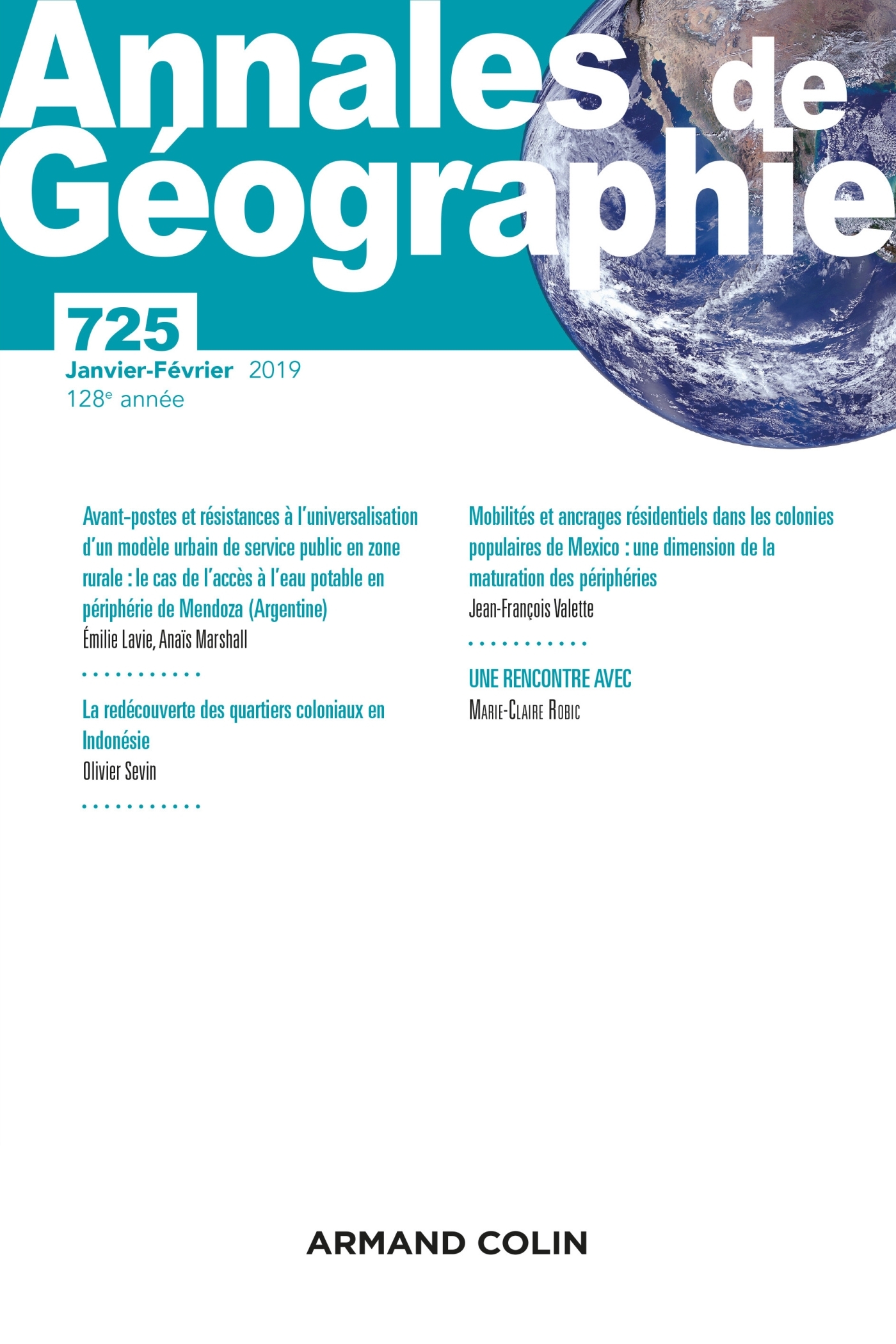 Annales de géographie - N°725 1_2019 Varia