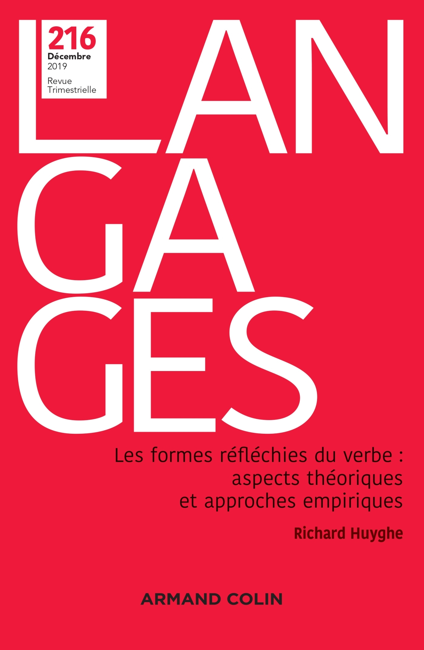 Langages Nº 216 4/2019 Les formes réfléchies du verbe : aspects théoriques et approches empiriques