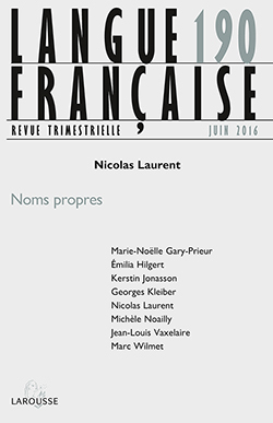 Langue française n° 190 (2/2016) Noms propres