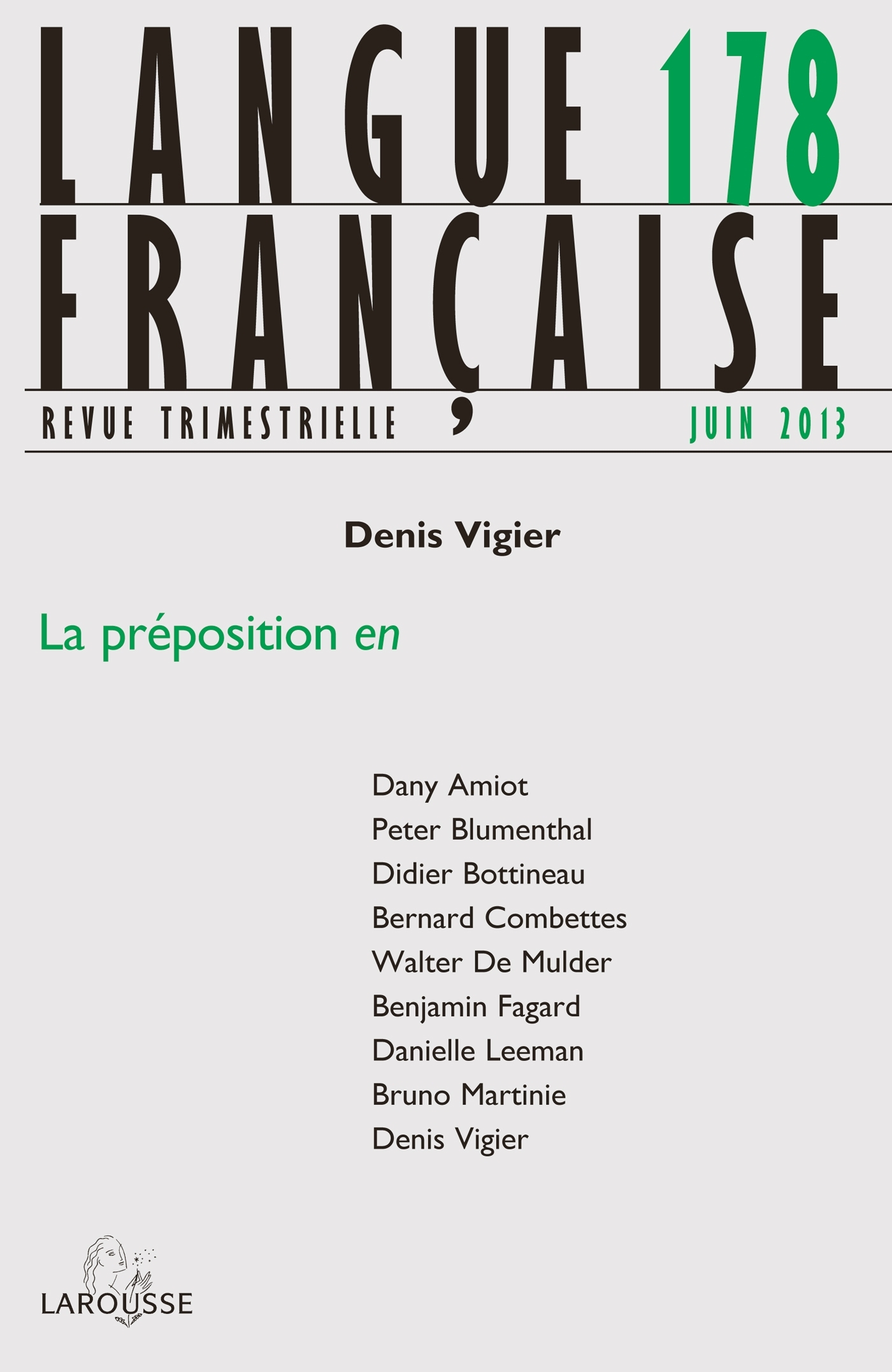 Langue française n° 178 (2/2013) La préposition EN